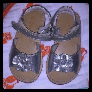 Worn once. L’amour silver leather sandals